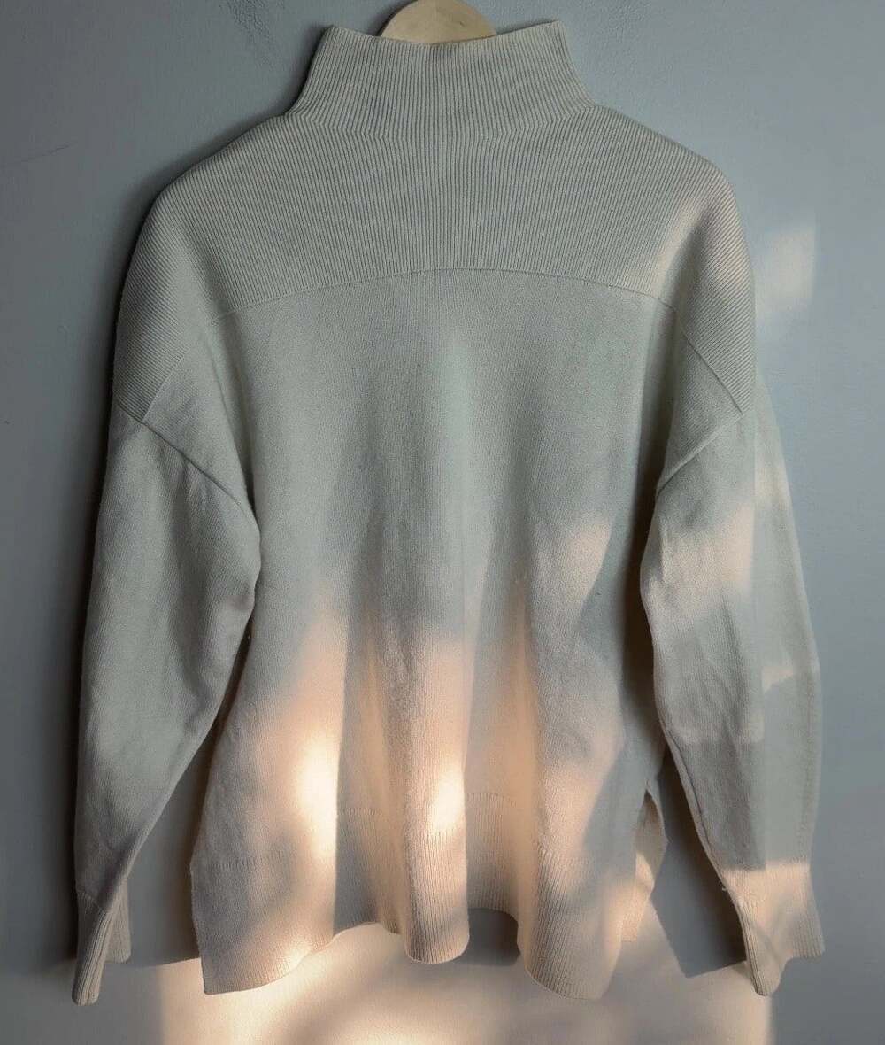 & Other Stories Cream Mock Neck Sweater Ribbed Knit Long Sleeve Size XS Women’s